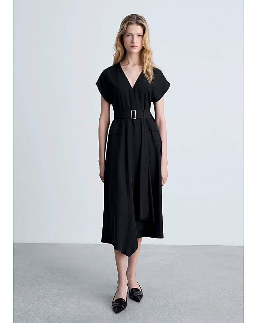 Asymmetrical Jillian Dress - Navy Corduroy main image 1