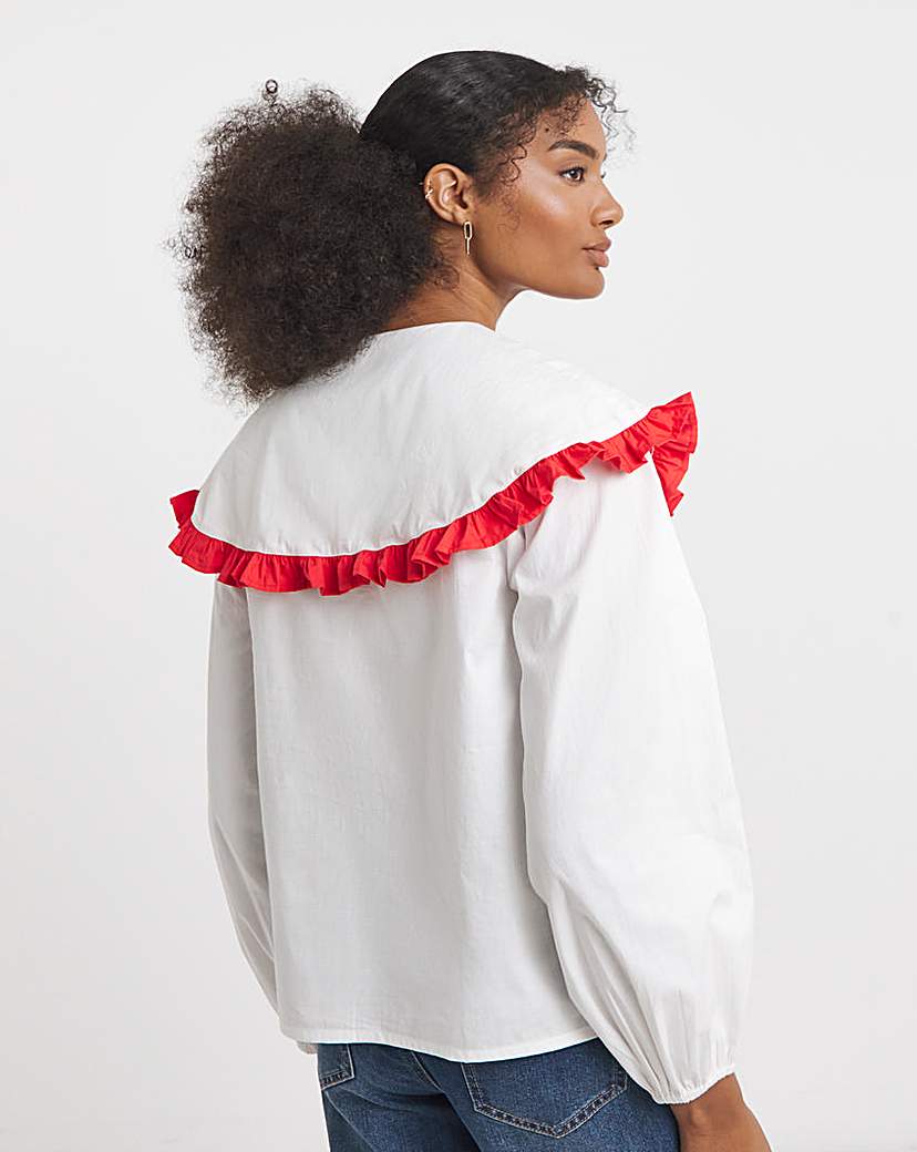 Neon Rose Embroidered Blouse