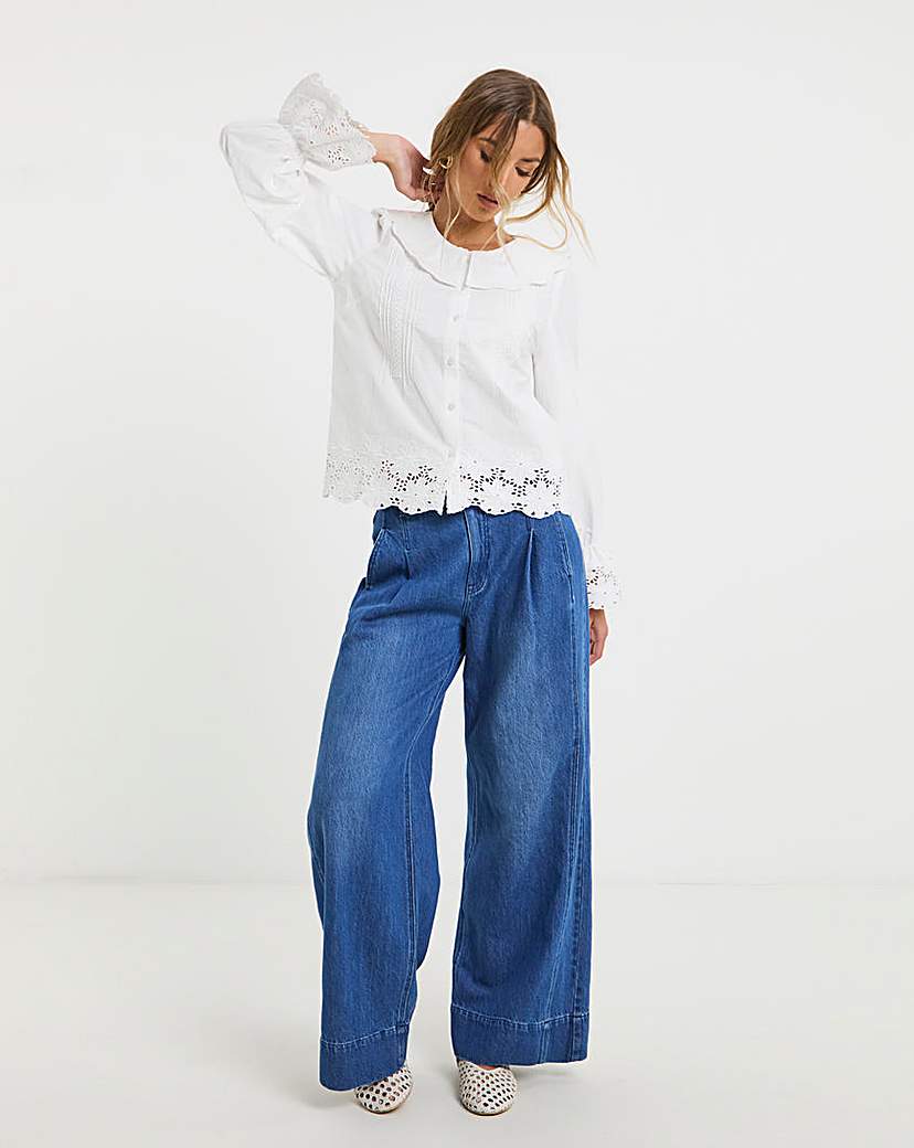 Neon Rose Broderie Blouse