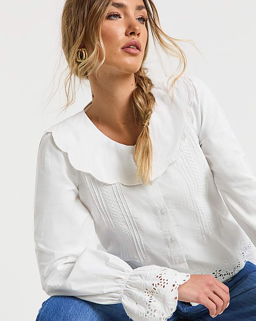 Neon Rose Broderie Blouse