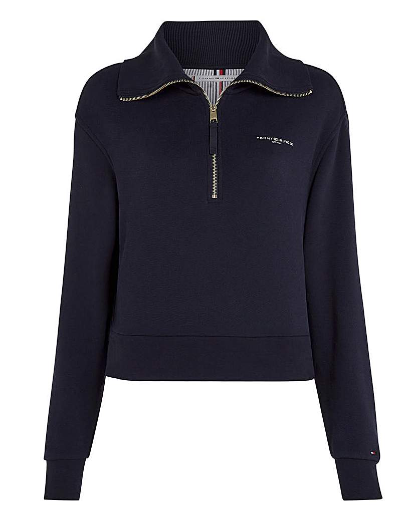 Tommy Hilfiger Mini Crop Logo 1/2 Zip - Navy