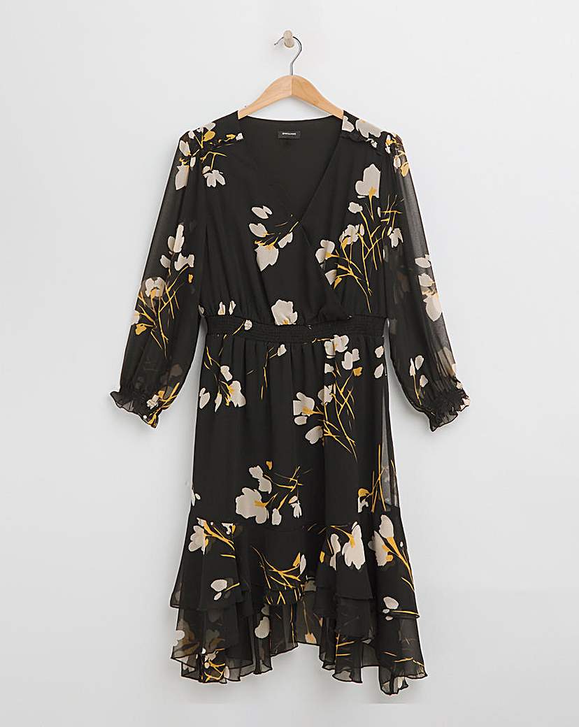 Hi-Lo Midi Wrap Dress