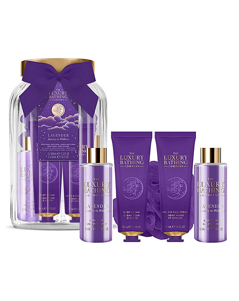 New In - Luxury Bathing Glass Jar Set - Lavender