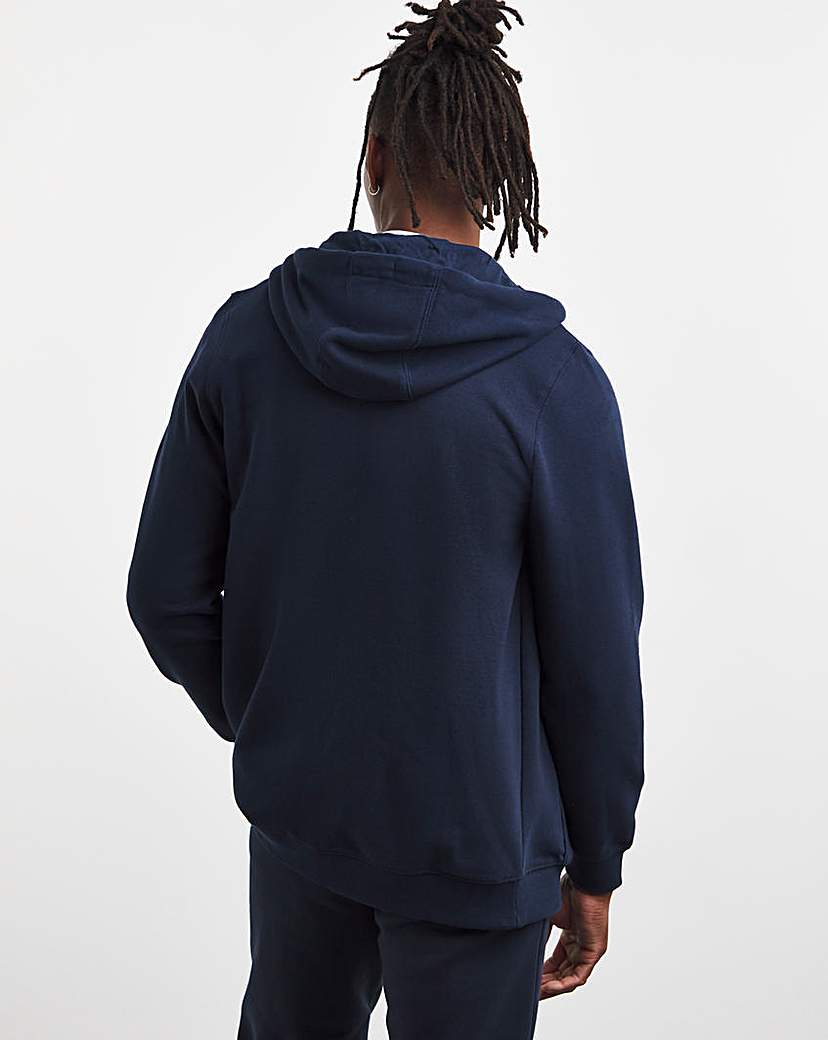 Navy Full Zip Hoodie Long