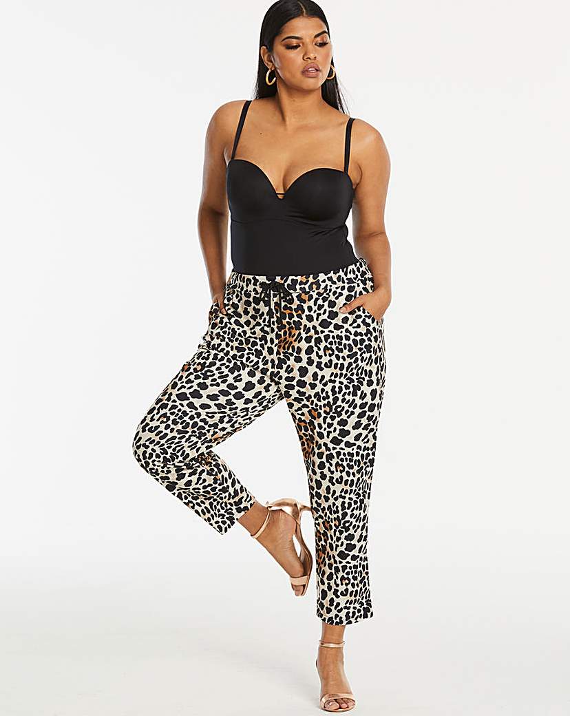 Image of AX Paris Curve Leopard Printed Trousers