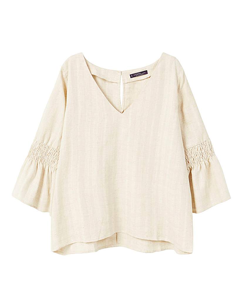 Violeta by Mango Fluted Sleeve Top