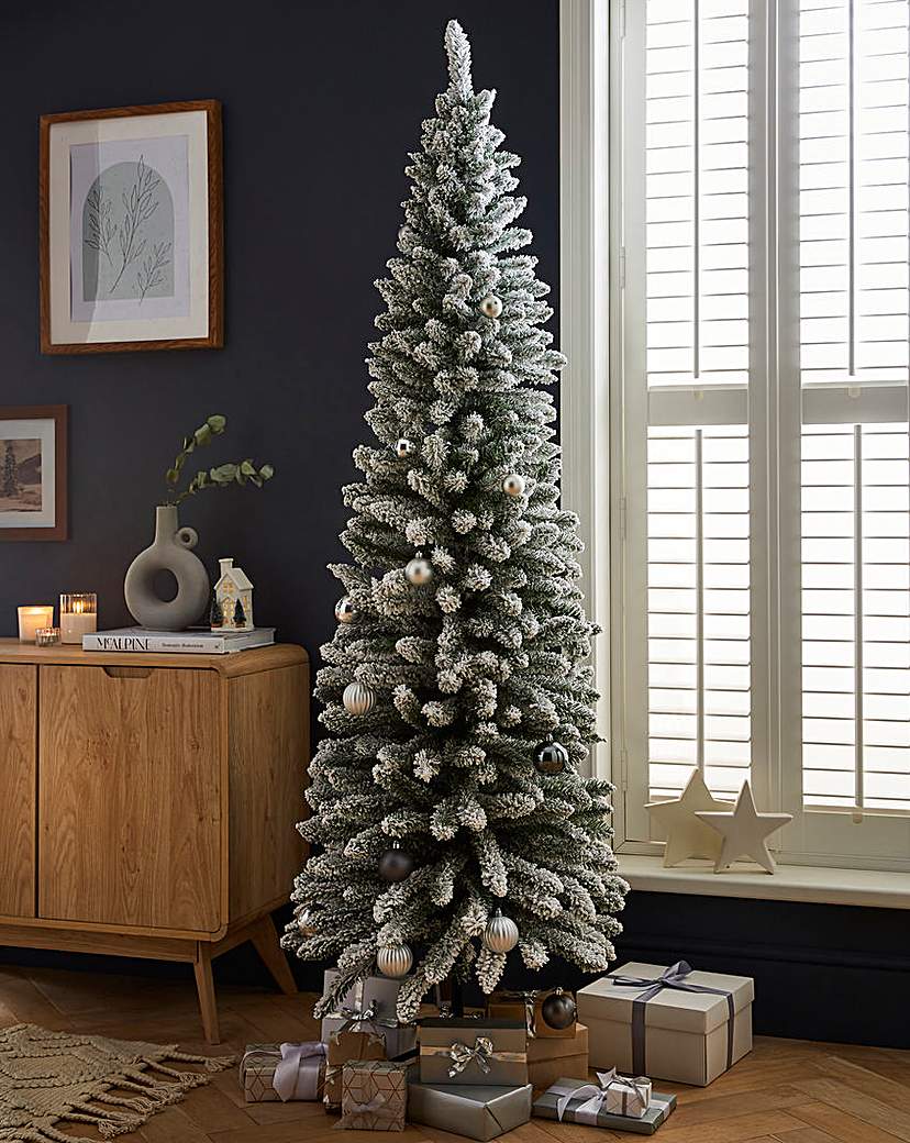 "Aspen Slim Flocked Christmas Tree"