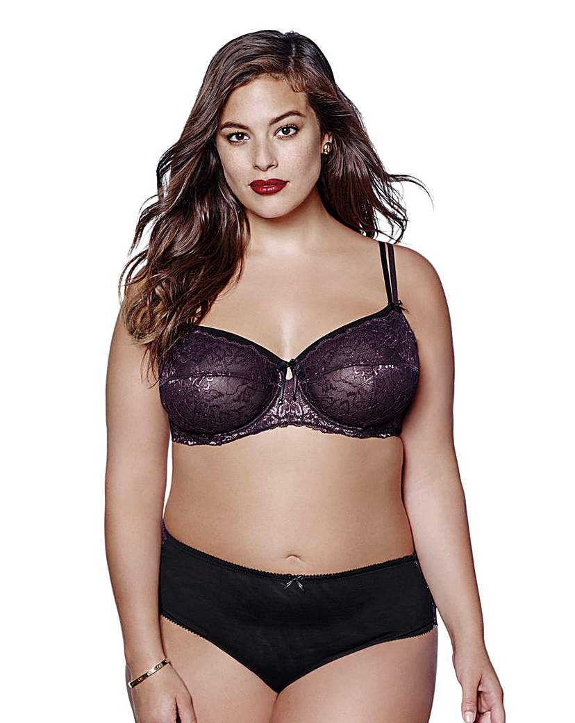 Image of Ashley Graham Mesh/Lace Balcony Bra