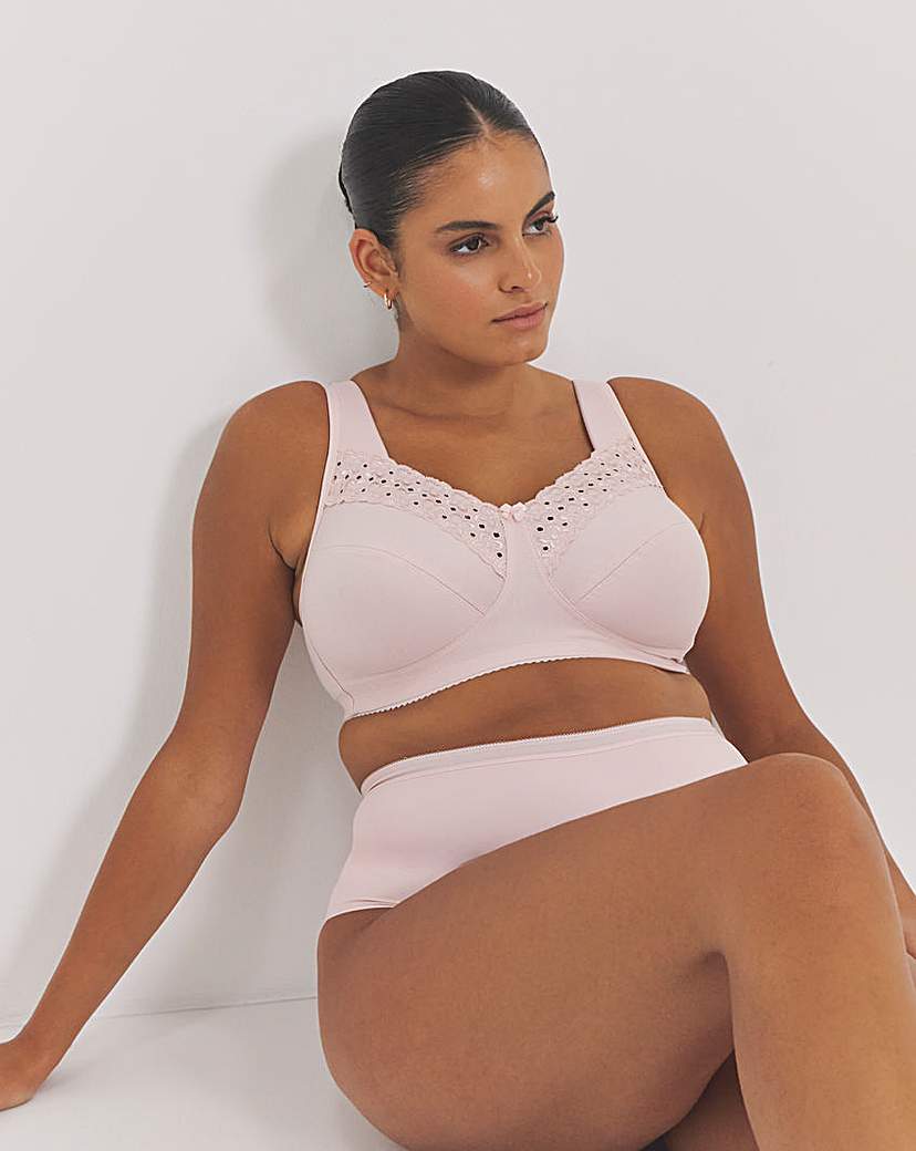 Miss Mary Of Sweden Women's Pink Miss Mary Broderie Anglaise Bra 42Dd
