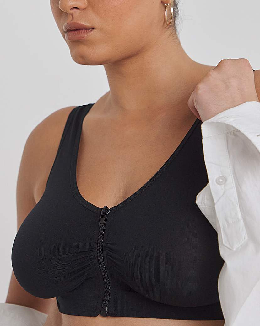 2Pk Zip Fastening Blk/Wht Comfort Tops