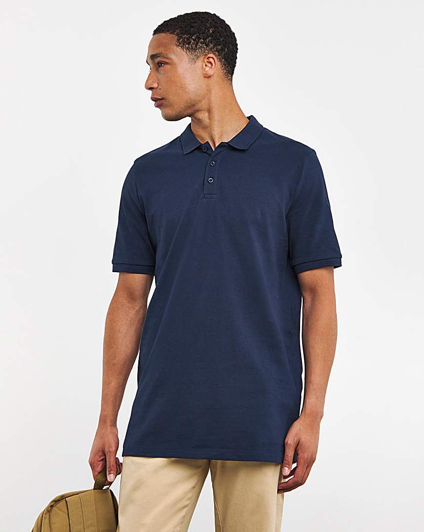 Pure Cotton Pique Polo Extra Long