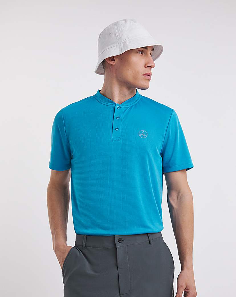 Golf Collarless Button up Polo