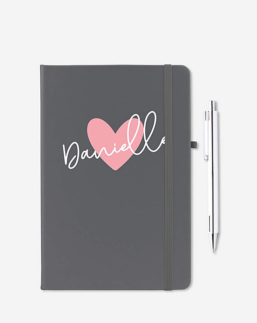 Image of Personalised Heart Notebook & Pen Set