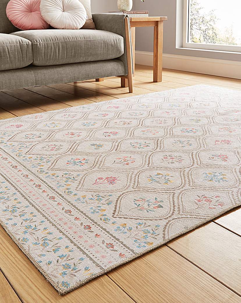 Catherine Lansfield Cameo Washable Rug White Catherine …