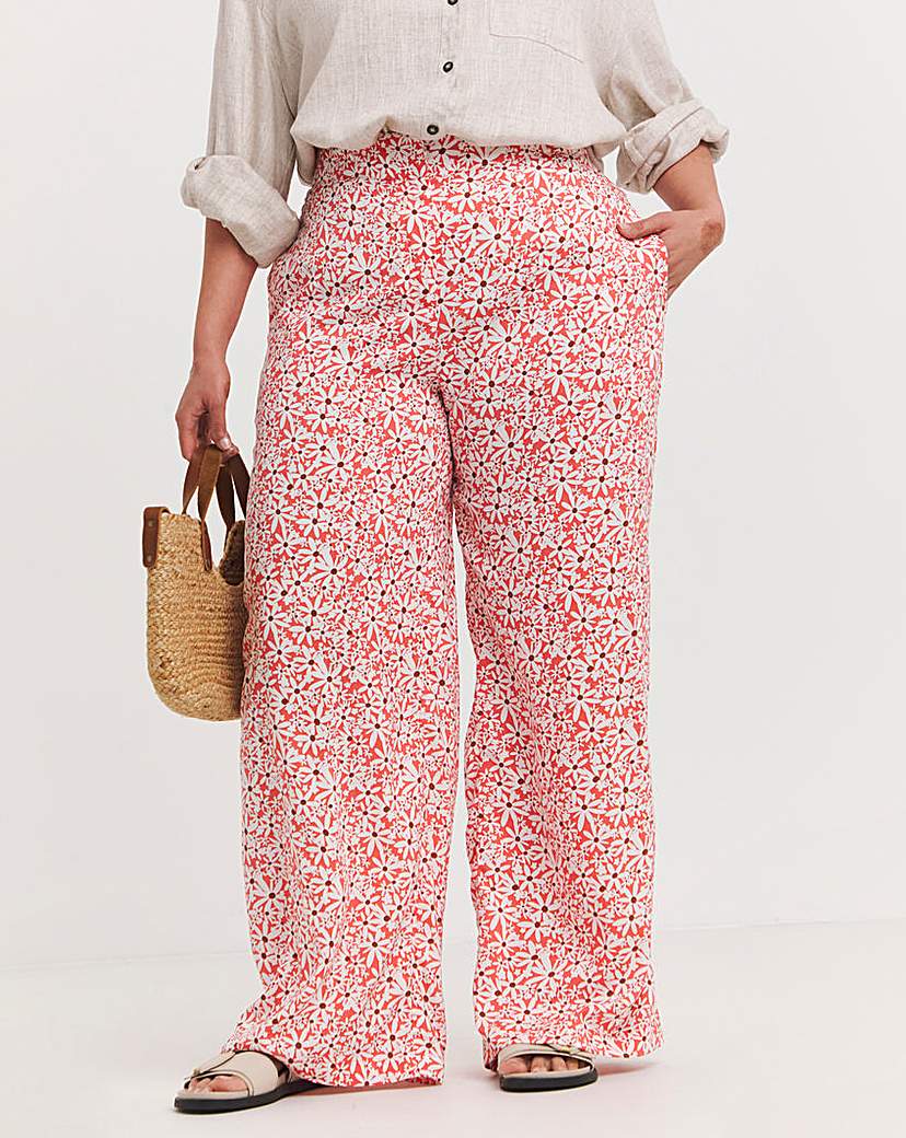 Floral Print Formal Wide Leg Trouser