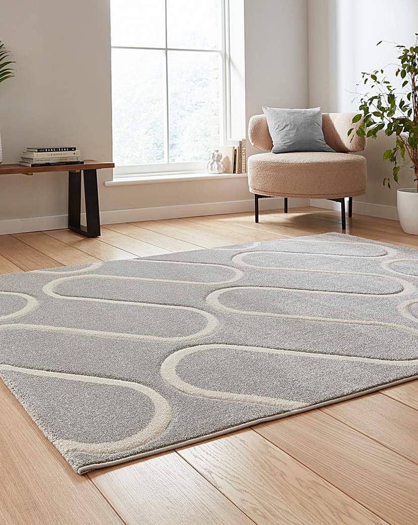 Catherine Lansfield Linear Curve Rug Grey Catherine …