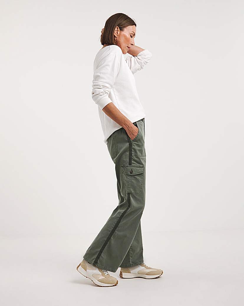 Stretch Washed Cargo Detail Trousers