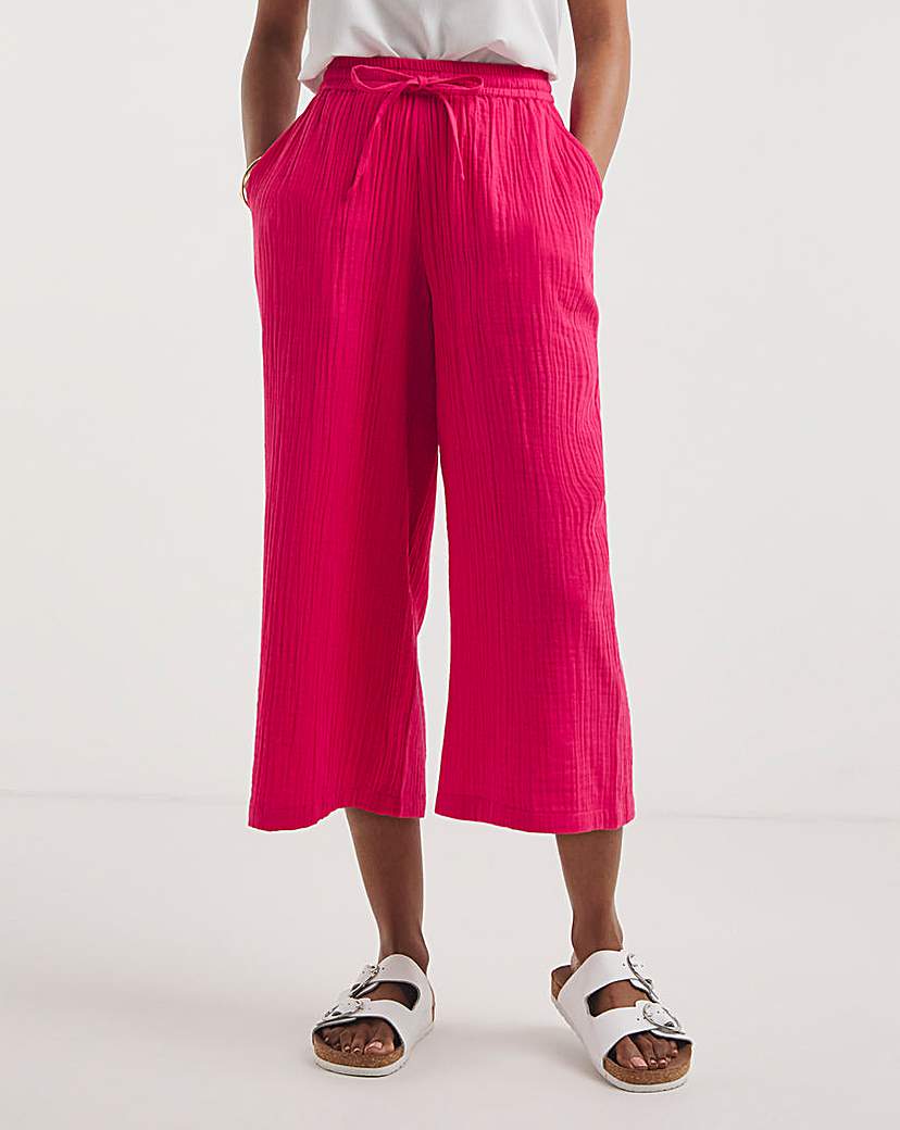 Watermelon Pink Soft Cotton Culottes