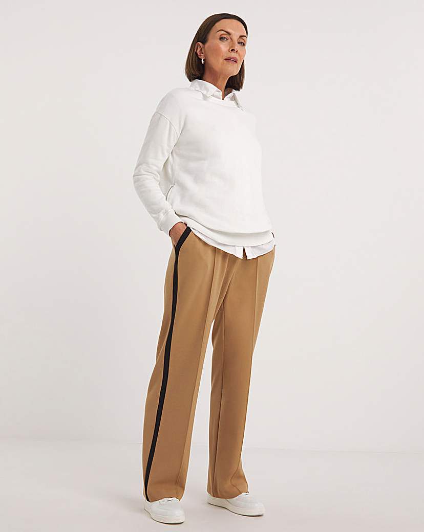 Scuba Crepe Trouser With Side Stripe