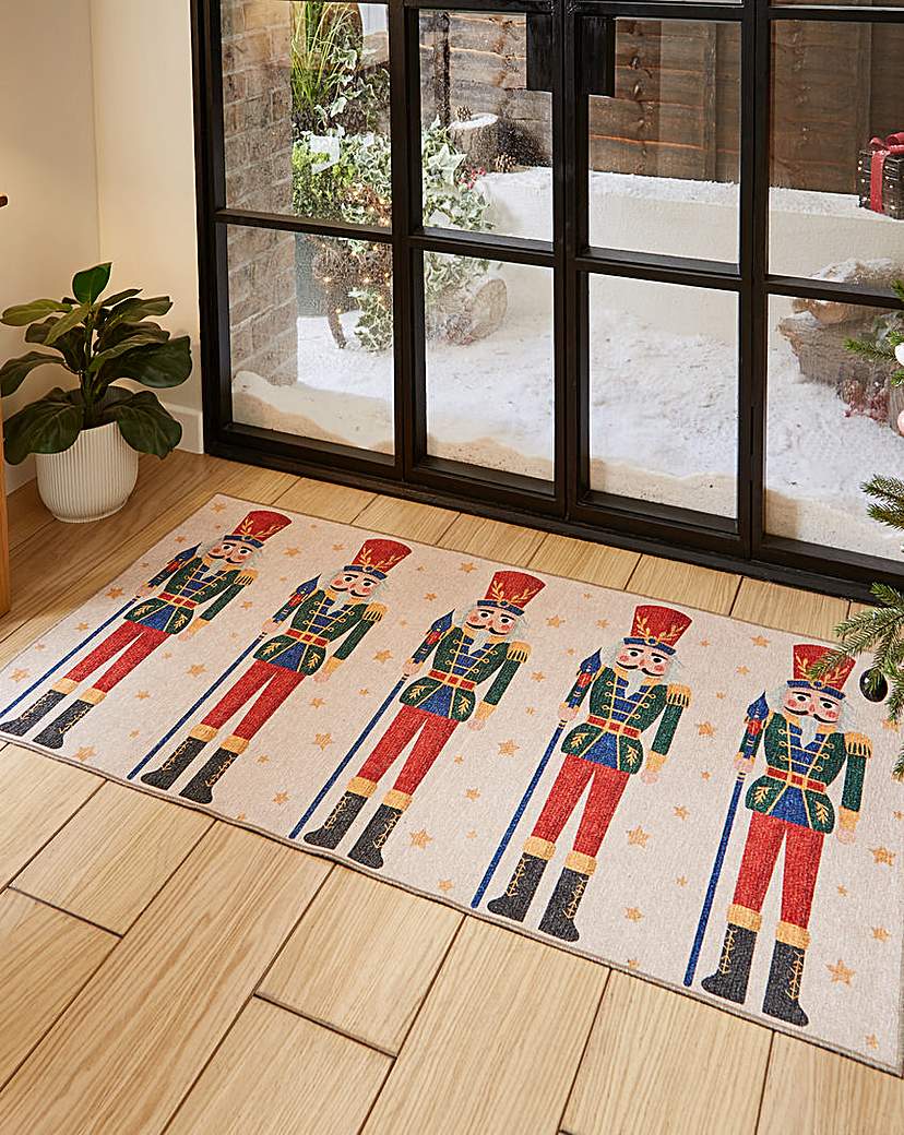 Christmas Nutcracker Washable Doormat