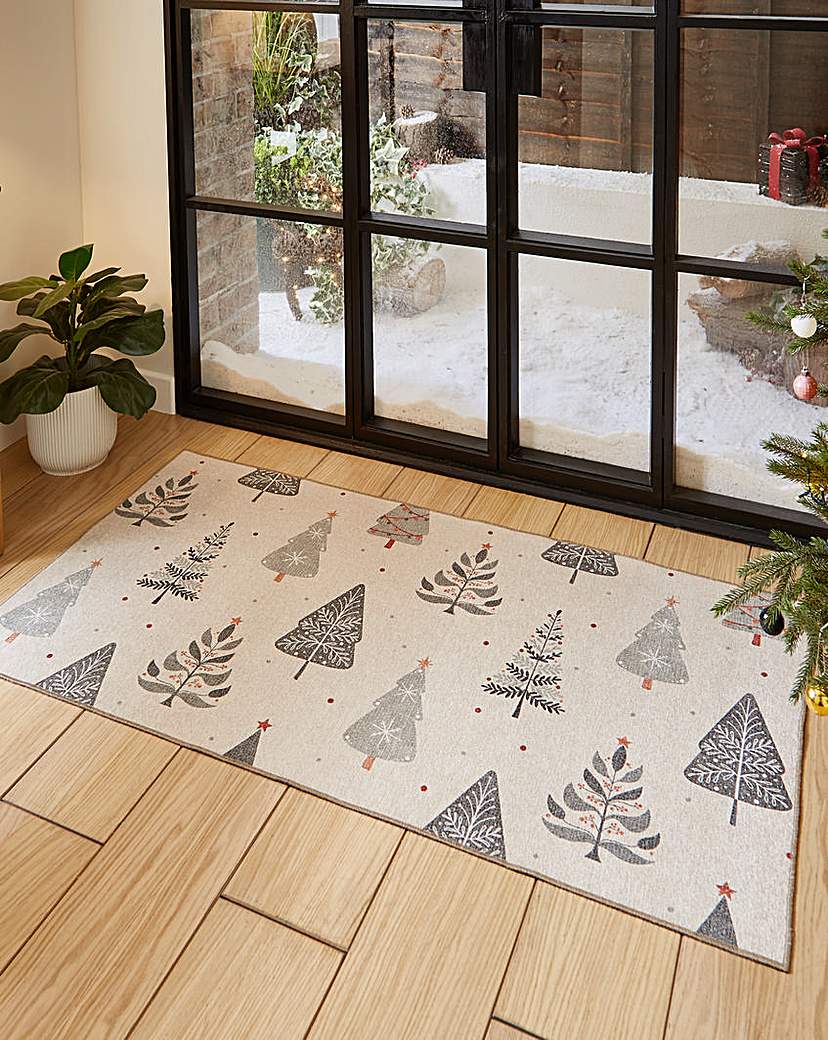 Christmas Trees Washable Large Doormat