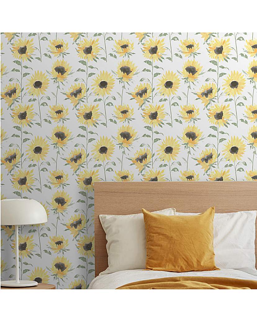 CL Painted Sunflower Wallpaper