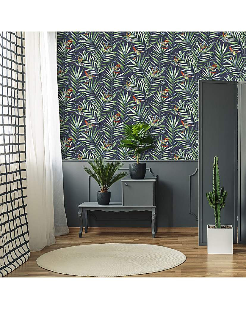 Fresco Hummingbird Navy Floral W/paper