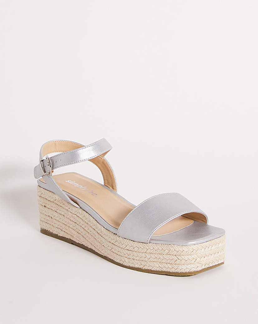 Square Toe Espadrille Sandals Wide