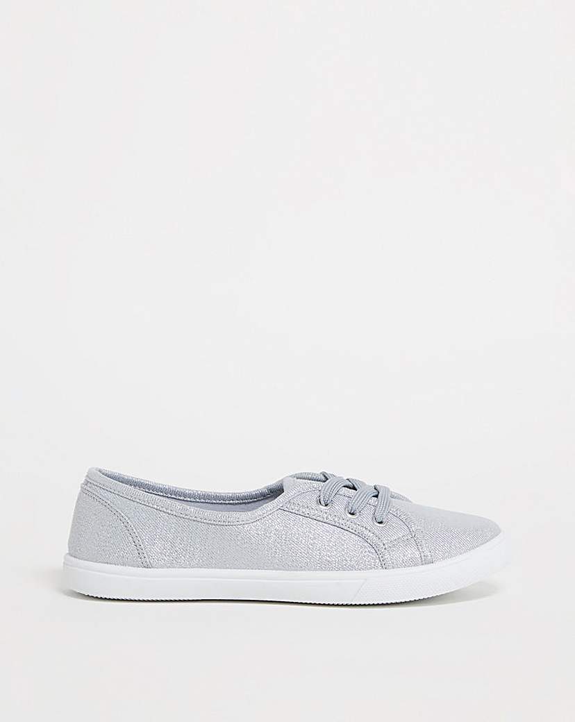 Lace Up Plimsoll Trainers Ex Wide Fit