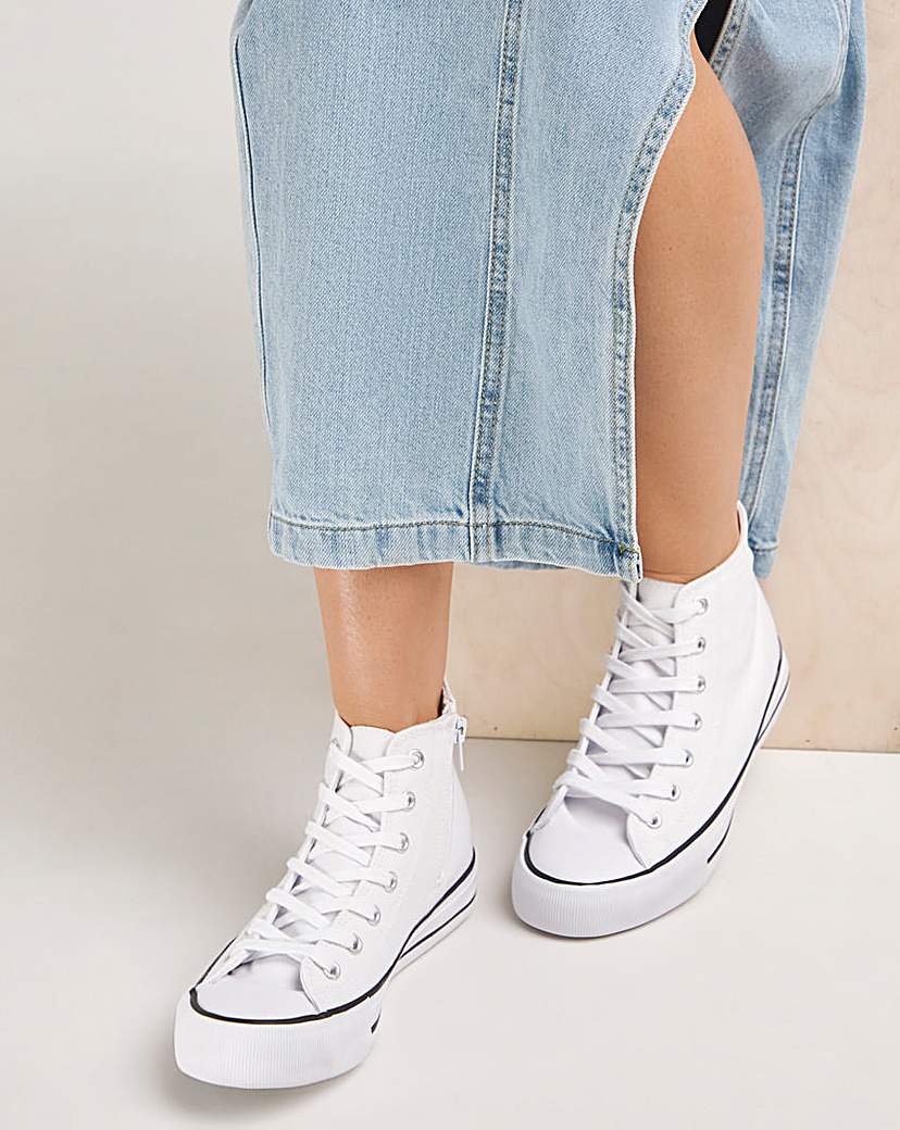 Canvas Hi Top Trainers Wide Fit