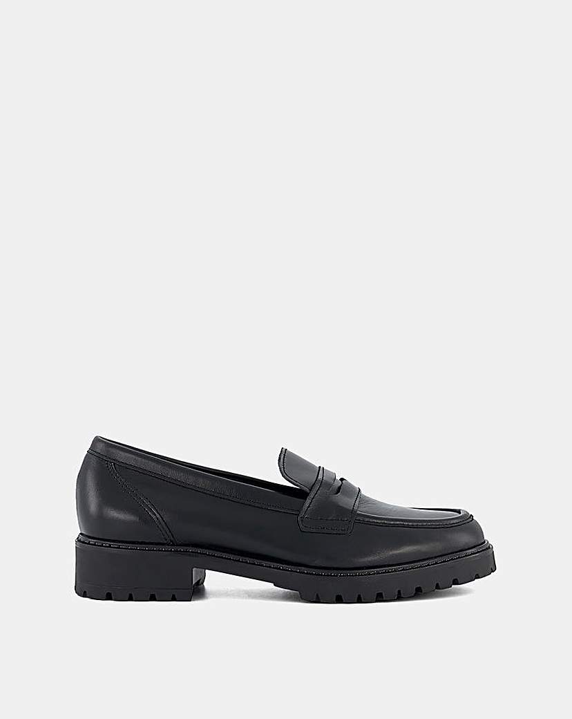 Dune Gild Leather Chunky Loafer Wide Fit