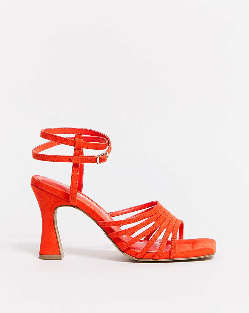 Caged Heeled Sandals Ex Wide