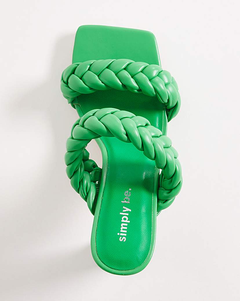 Plaited Heeled Sandals Wide Fit