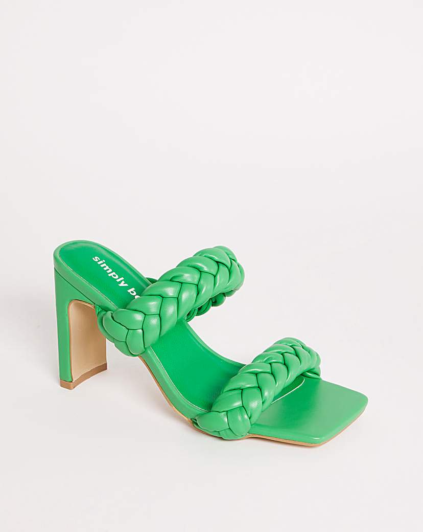 Plaited Heeled Sandals Wide Fit