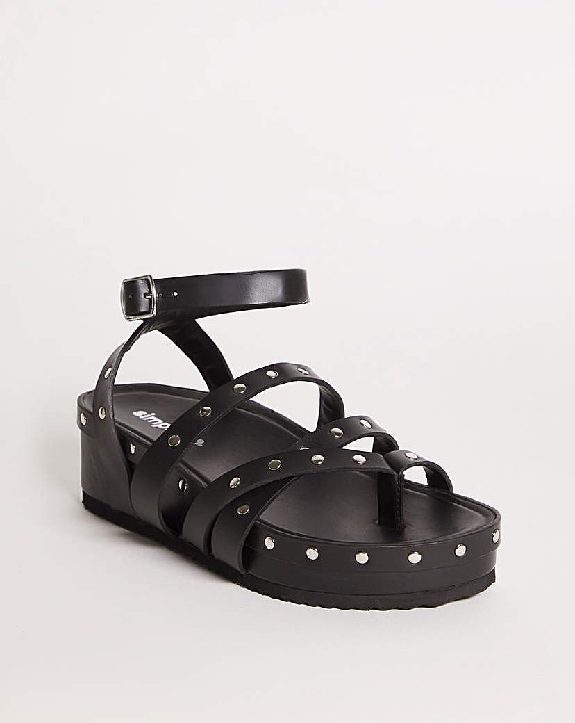 Studded Footbed Sandals Wide