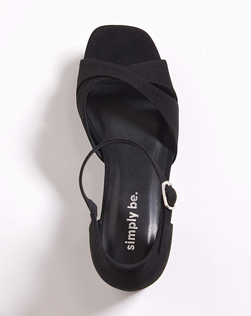 Cross Platform Heeled Sandals Ex Wide