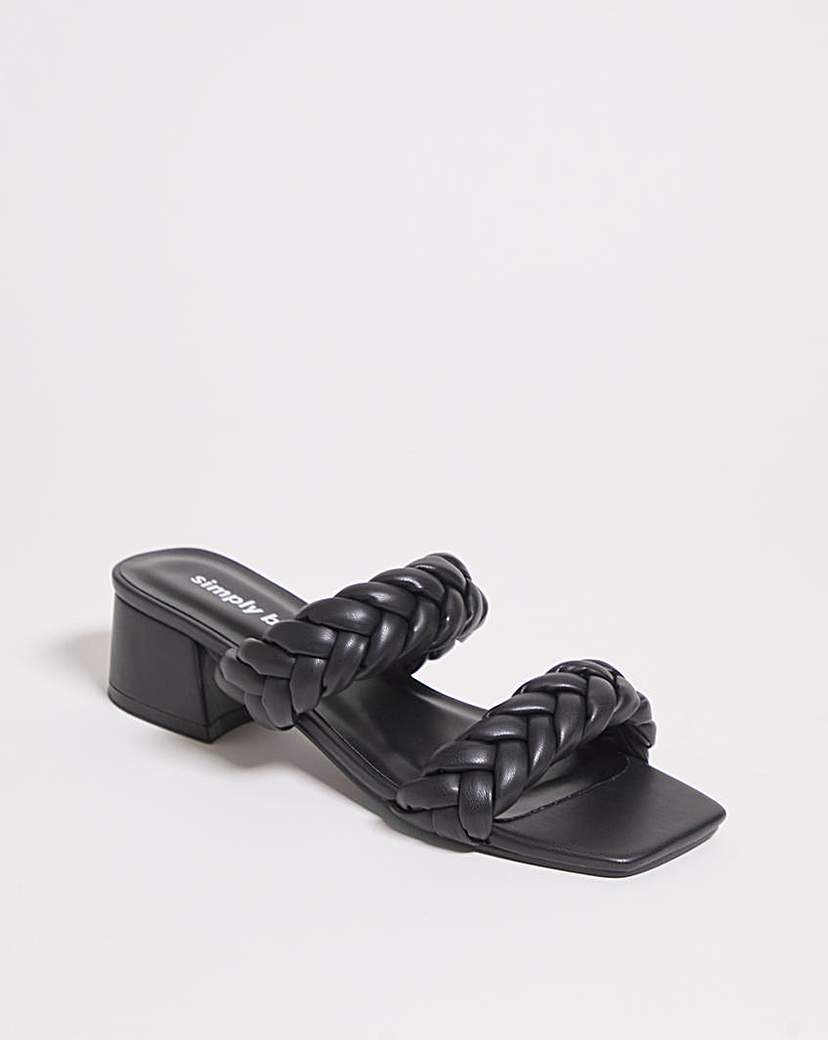 Plaited Low Heeled Sandals Wide