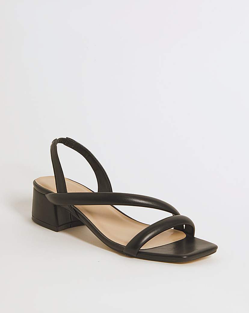 Asymmetric Low Heeled Sandals Wide
