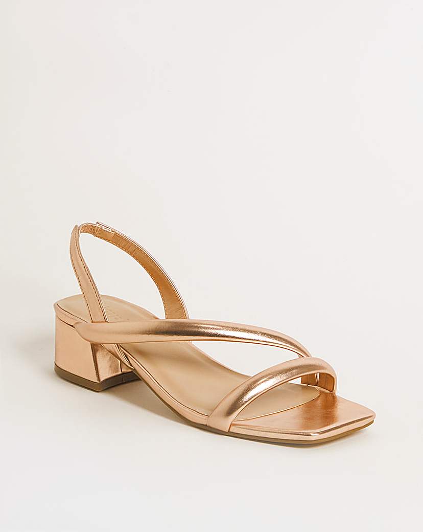 Asymmetric Low Heeled Sandals Ex Wide