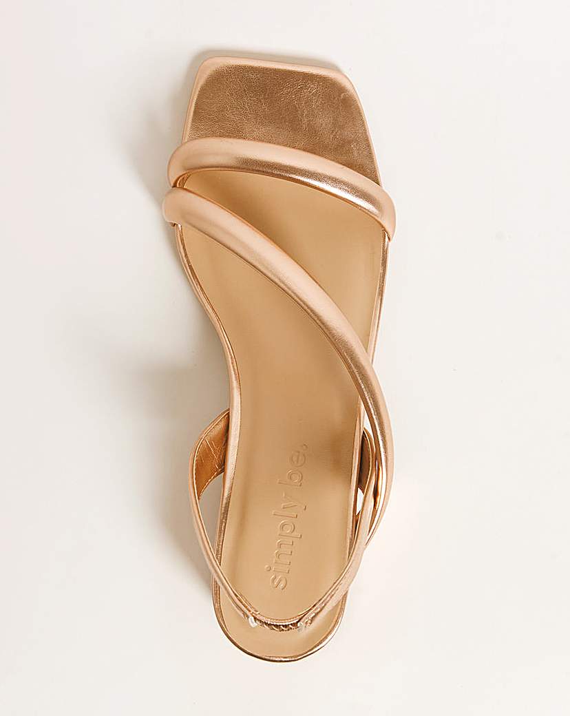 Asymmetric Low Heeled Sandals Ex Wide