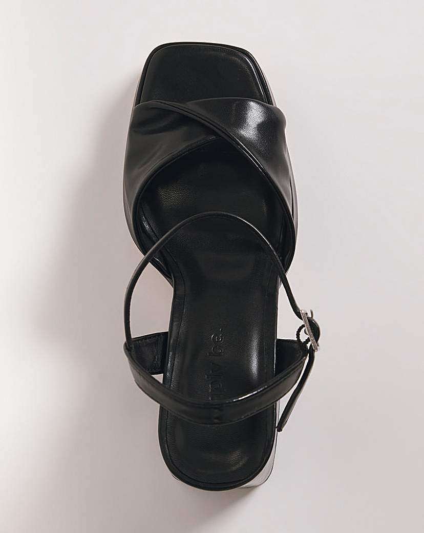 Twist Platform Heeled Sandals Ex Wide
