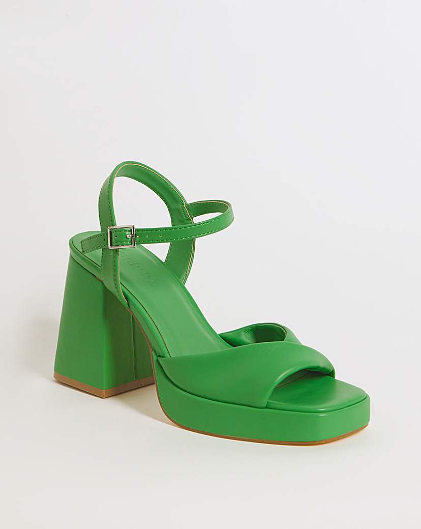 Twist Platform Heeled Sandals Wide