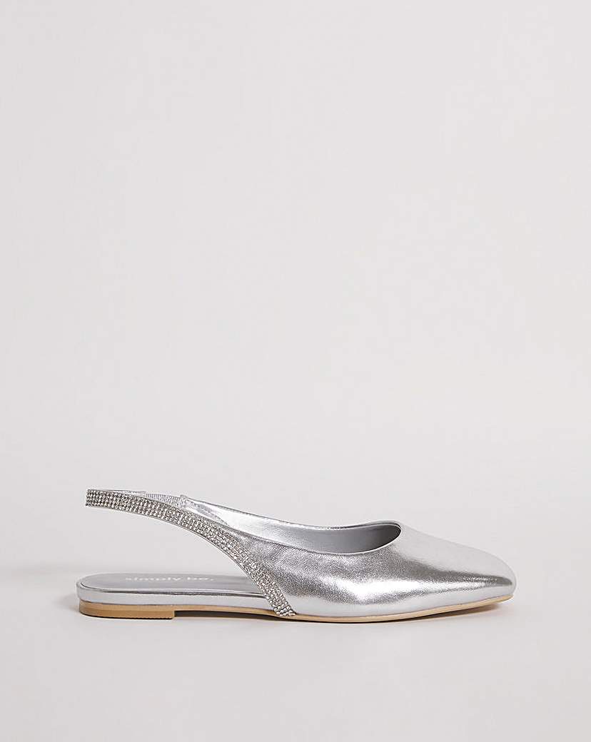 Diamante Flat Shoes Wide Fit