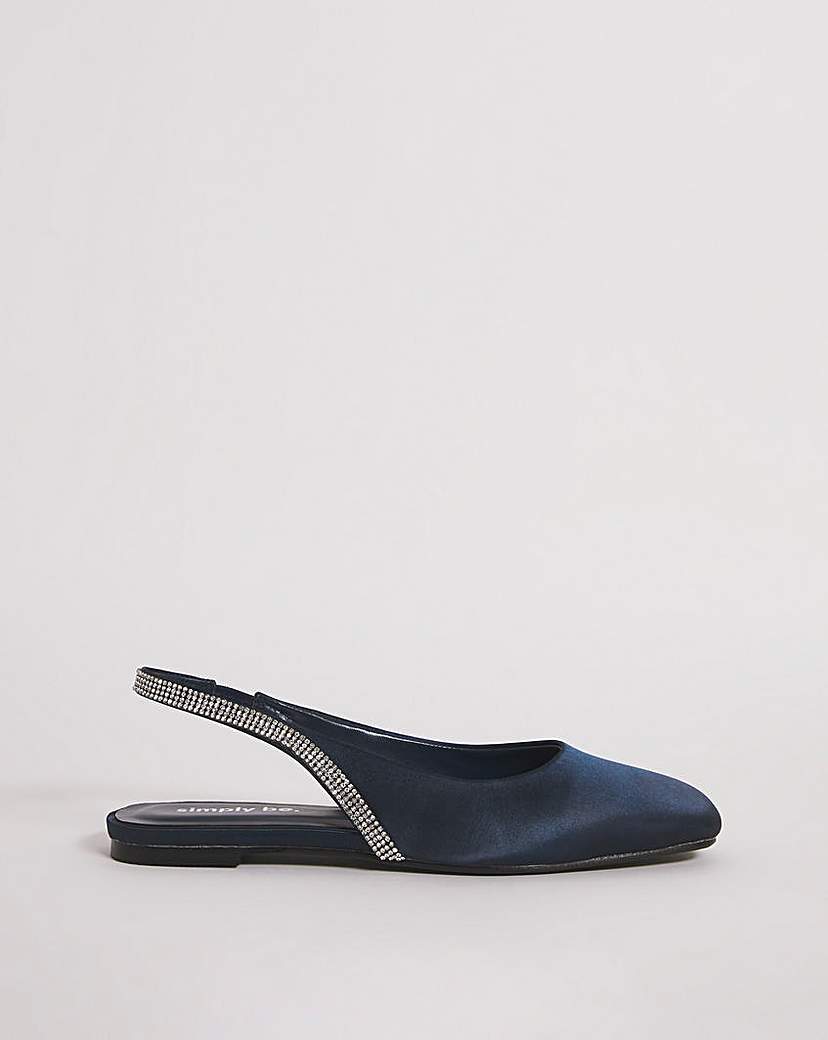 Diamante Flat Shoes Wide Fit