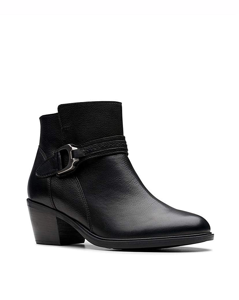Clarks Neva Buckle Leather Boot D Fit