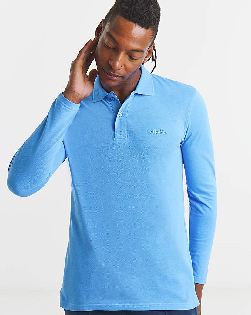 ellesse Nerola Long Sleeve Polo Blue Ellesse …