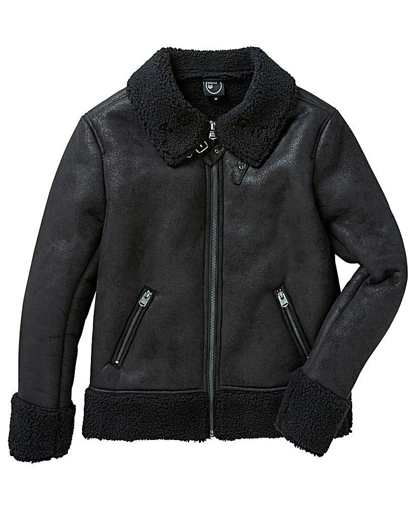 Image of 4Bidden Faux Sherpa Aviator Jacket