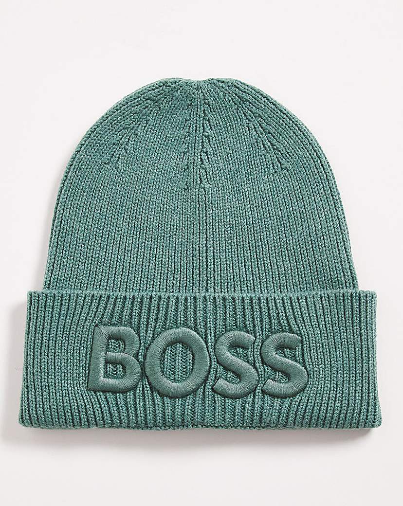 BOSS Green Embossed Logo Beanie