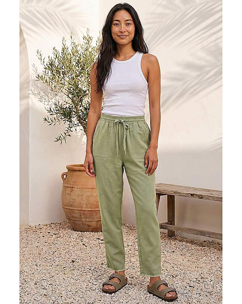 Roman Women's Petite Elasticated Waist Trouser in Light Green | Size: 18 - Image 3