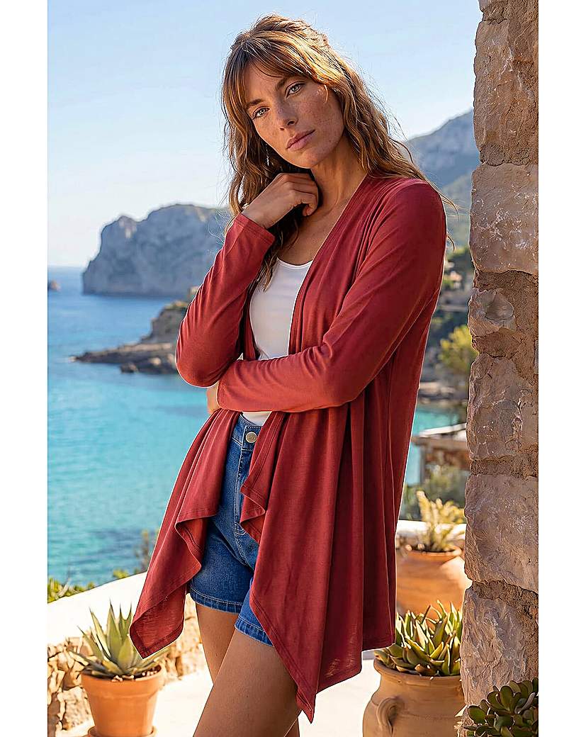 Roman Waterfall Front Jersey Cardigan